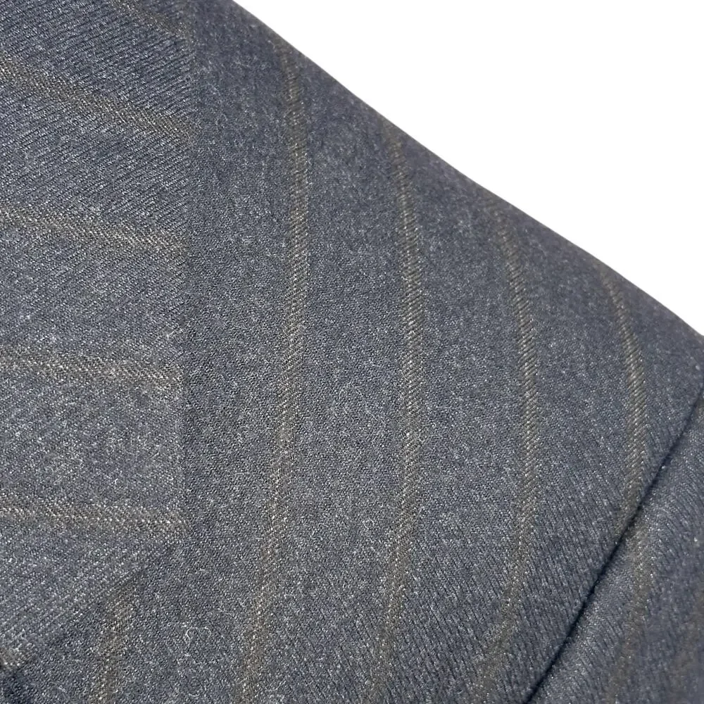 Mani by Giorgio Armani Blazer Jacket Men’s US 43L Charcoal Gay Brown PinStripe‎